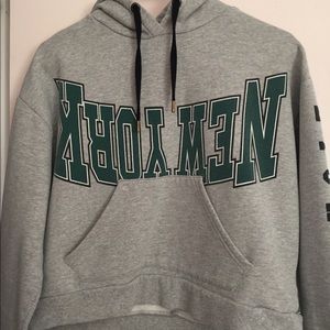 Topshop “New York” Cropped Sweatshirt